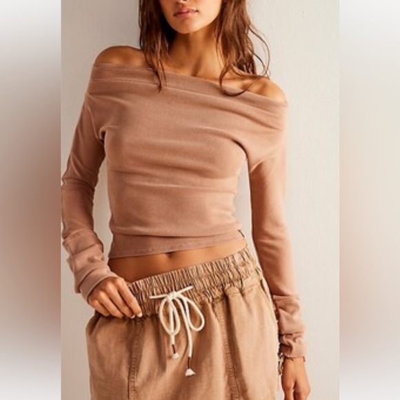 We The Free Tops - We The Free Gigi Long-Sleeve Tee in color Macaroon  Various Sizes Retail $58